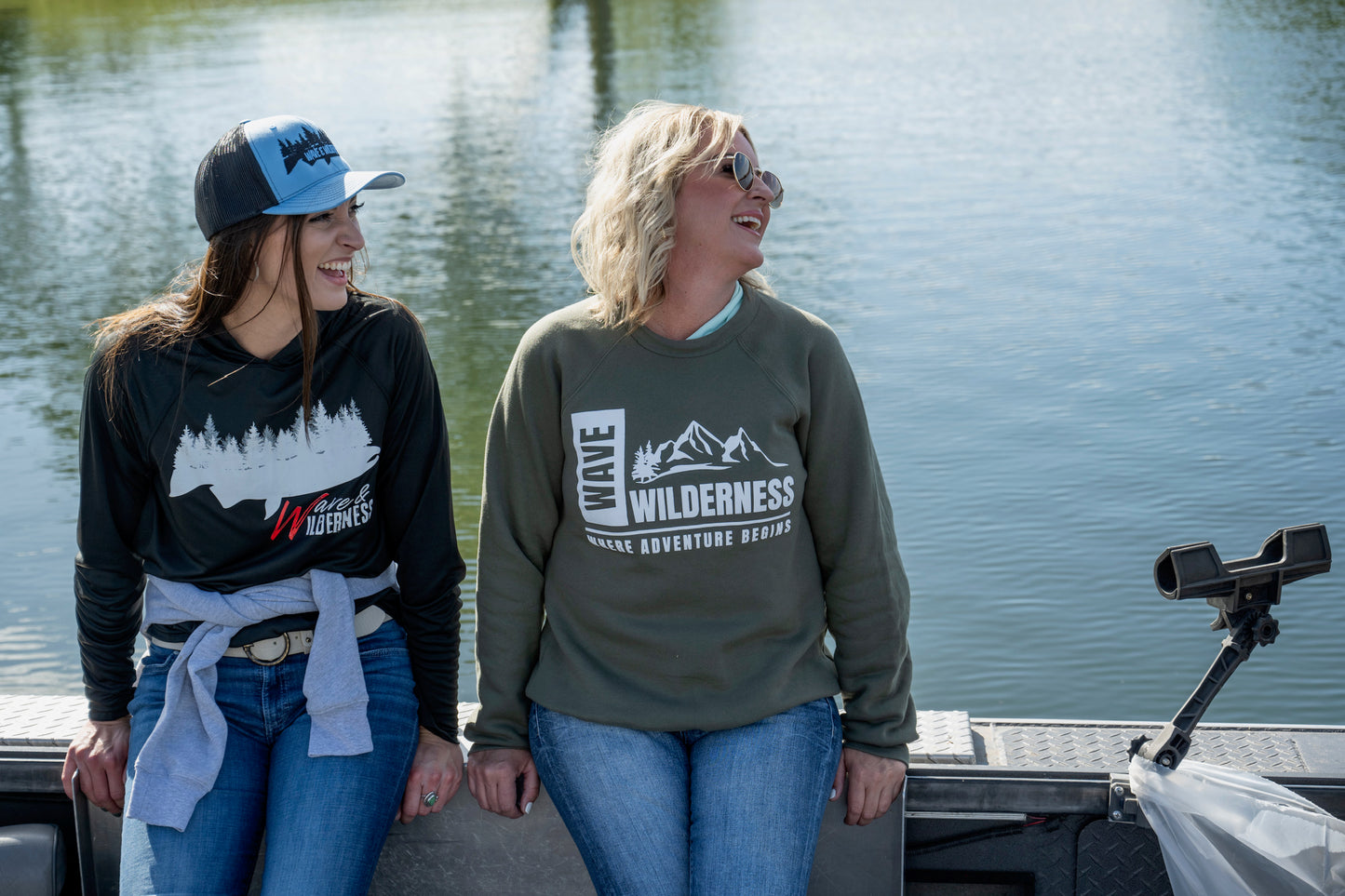 Wave and Wilderness - Where Adventure Begins Crew Neck Sweatshirt