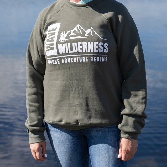 Wave and Wilderness - Where Adventure Begins Crew Neck Sweatshirt